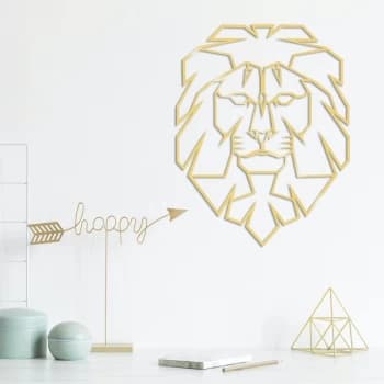 Lion - Gold Gold Decorative Metal Wall Accessory