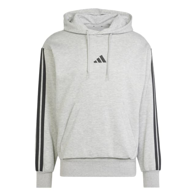 adidas Essentials Fleece 3-Stripes Hoodie Mens MedGrey/White male L