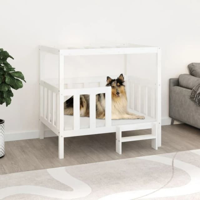 VIDAXL Vidaxl - Dog Bed White 105.5x83.5x100cm Solid Wood Pine 822388