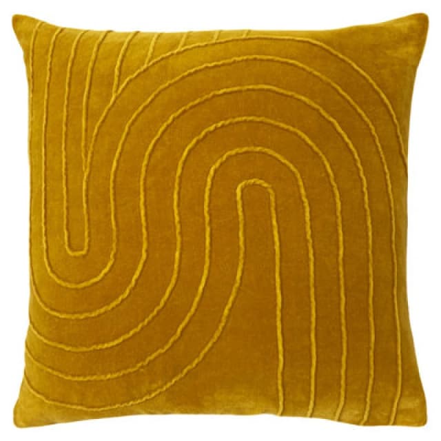 Mangata Soft Velvet Cushion Ochre, Ochre / 45 x 45cm / Cover Only