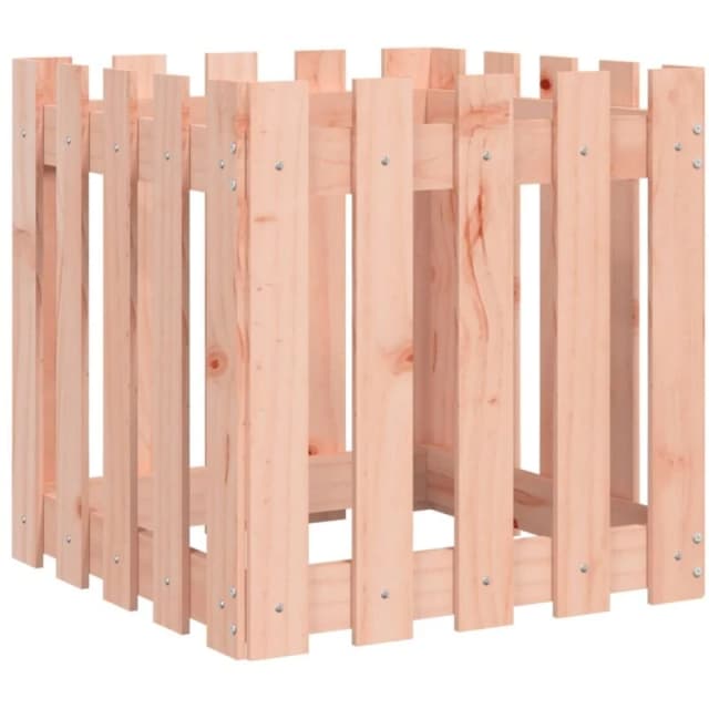 vidaXL Garden Planter w/ Fence Design 50x50x50 cm, Brown 832455