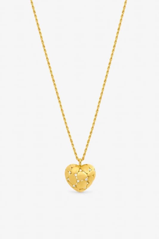 Jon Richard Womens Gold Plated Satin Heart Pendant Gold Female One Size