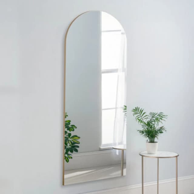 Yearn Mirrors Yearn Mirrors Large Contemporary Arched Mirror in Gold Gold One Size Unisex 0716053063731