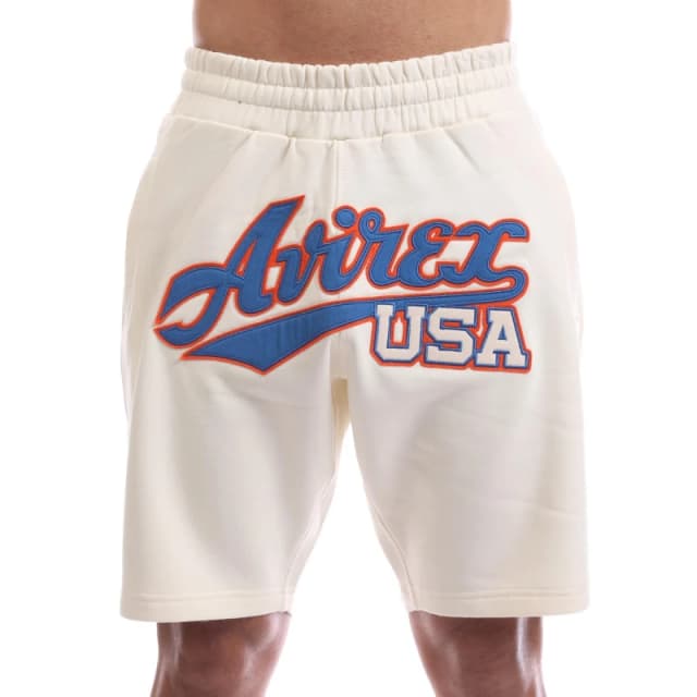 Avirex Mens Haven Jersey Jogger Shorts Ecru male X Small