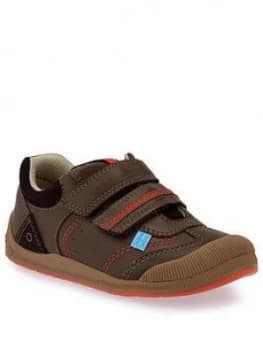 Start-rite Tough Bug Brown Leather Shoe, Brown, Size 9.5 Younger