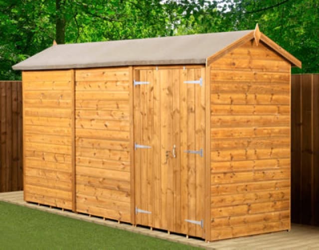 Empire Sheds Empire Modular Apex 4X12 Dipped Treated Tongue And Groove Wooden Garden Shed Double Door (4' X 12' / 4ft X 12ft) (4X12)