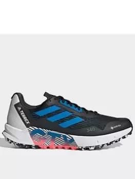 adidas Terrex Agravic Flow 2 Gore-tex Trail Running Shoes, Black/Blue, Size 10.5, Women