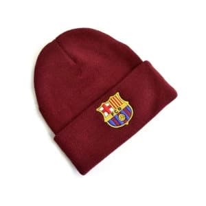 FC Barcelona Crest Knitted Turn Up Hat Burgundy