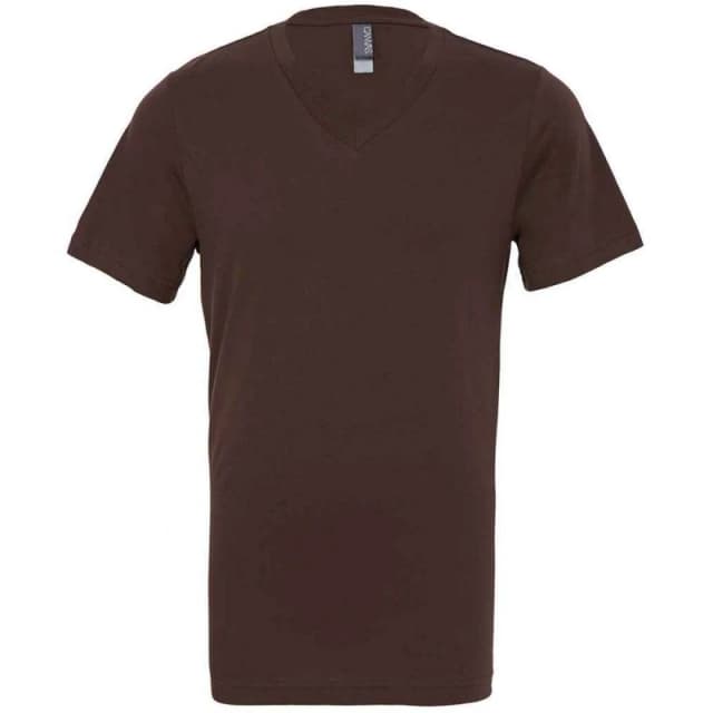 Bella + Canvas Mens Jersey V Neck T-Shirt in Brown Size: Medium Brown Male M