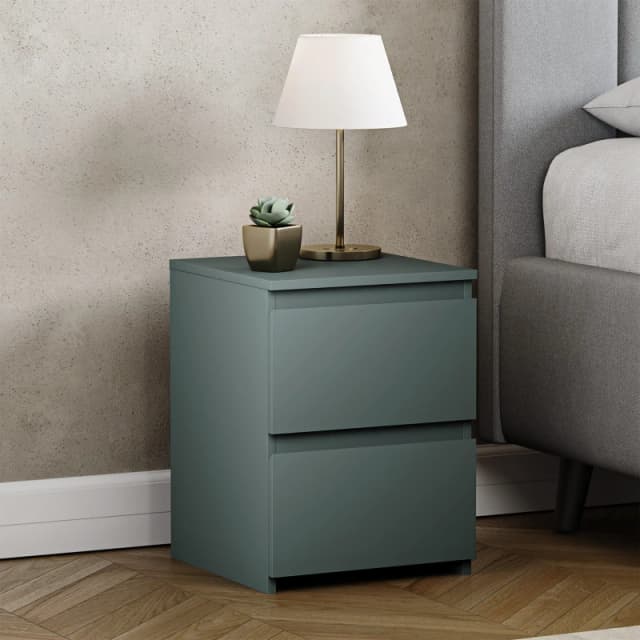 Lassic Vida Designs Denver 2 Drawer Bedside Chest Jasper Green unisex 2 Drawer
