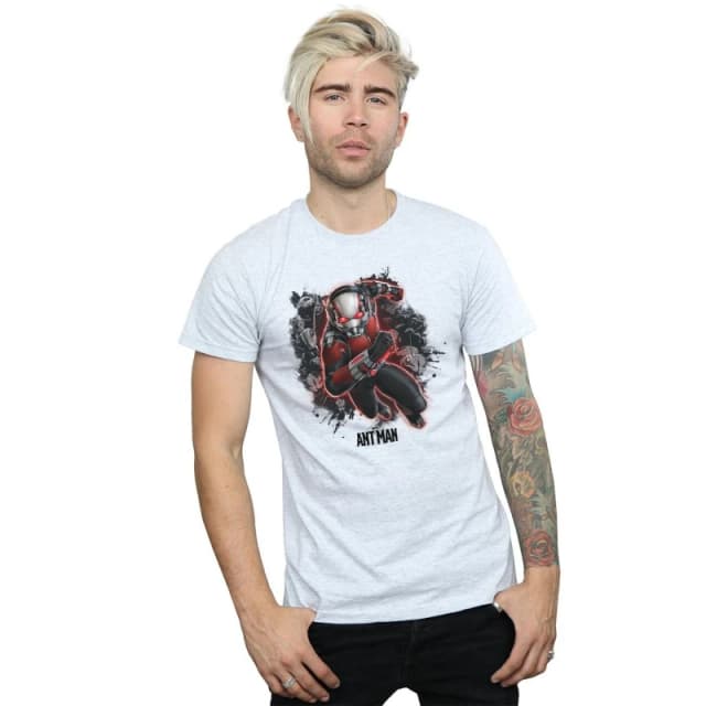 Marvel Marvel Men Ant-Man Ants Running T-Shirt in Grey Size: Small Grey S Male 5057245963022