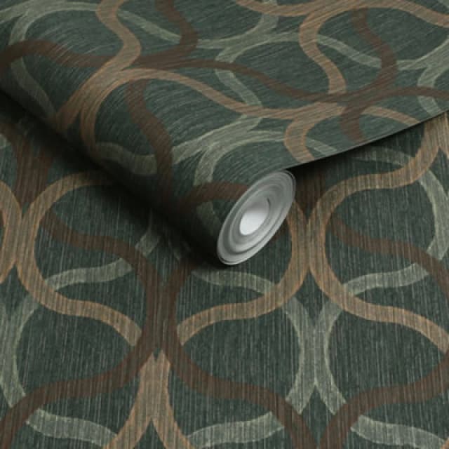 Boutique Boutique Refine Geometric Wallpaper in Green Size: 10000mm_x_520mm Green 10000mm_x_520mm Unisex 5011583658736