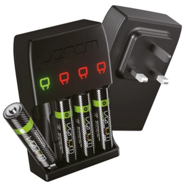 Venom Pro Charge Plug In Wall Battery Charger for Rechargeable AA and AAA Batteries Black unisex