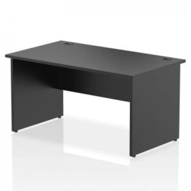 Impulse 1400 x 800mm Straight Office Desk Black Top Panel End Leg DYNI004973