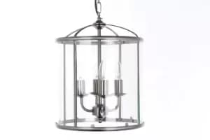 Orly Round Satin Nickel Lanterns Pendant Ceiling Light