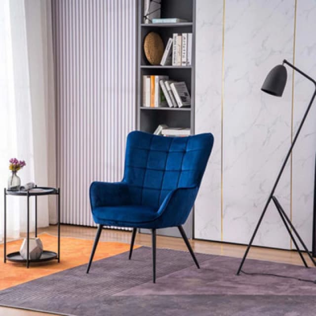 More4Homes Vera Velvet Occasional Living Room Modern Accent Chair in 3 Colours Blue