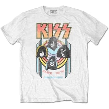 KISS - World Wide Unisex Large T-Shirt - White