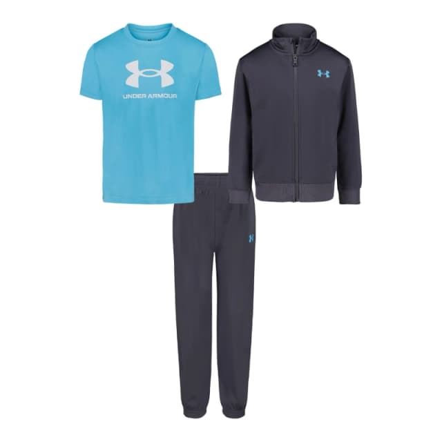 Under Armour Kids Brawler Poly Tracksuit Grey/Blue male 2 - 3 Years