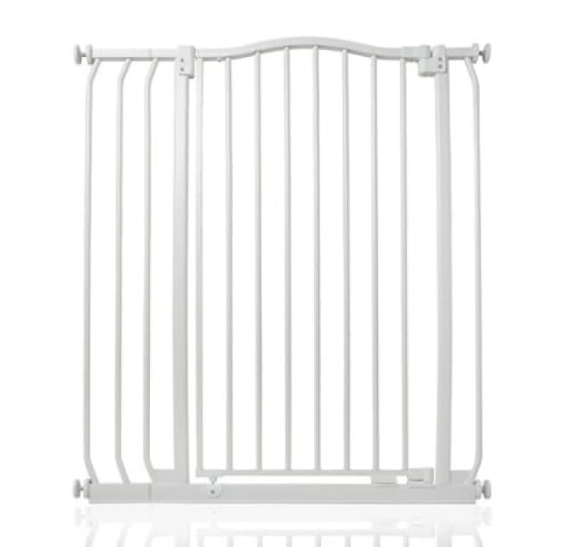 Safetots Extra Tall Curved Top Safety Gate, 80Cm - 89Cm, Matt White, Extra Tall 100Cm In Height, Pressure Fit Stair Gate