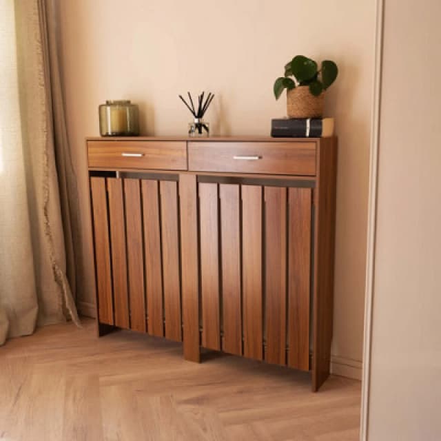 Jack Stonehouse Classic Wooden Mdf Radiator Cover With Storage Drawer - Vertical Slat - Medium - W:112Cm