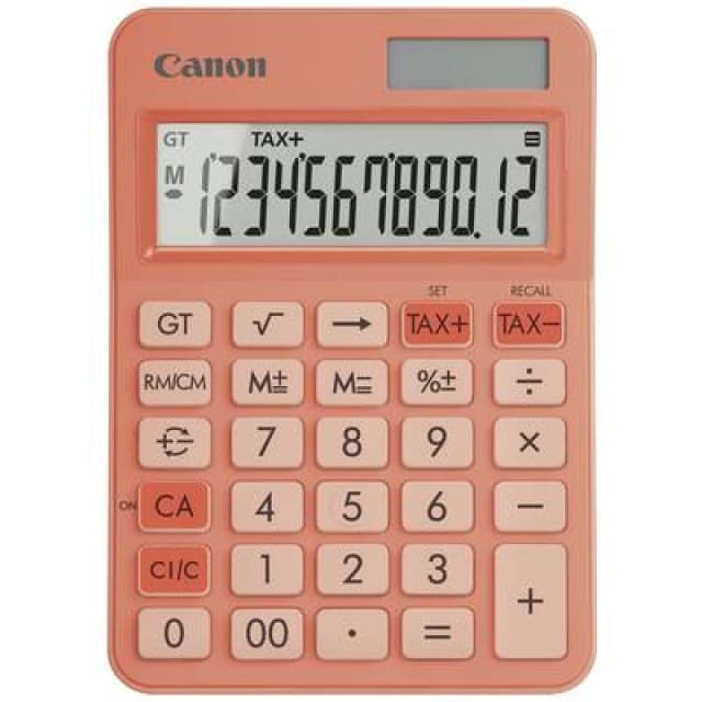 Canon LS-125KB-OR Pocket calculator Orange Display (digits): 12 battery-powered, solar-powered (L x W x H) 147 x 106 x 25mm 80-100002
