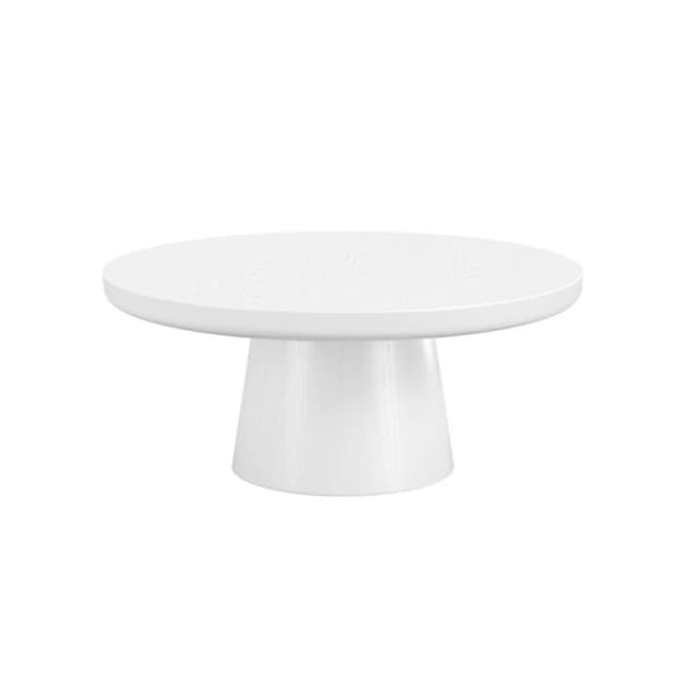 SO'HOME Zoro Round Ash Veneer Coffee Table White ONE SIZE