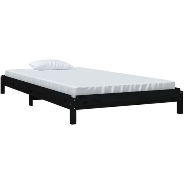 VIDAXL Stack Bed without Mattress Black 100x200cm Solid Wood Pine Vidaxl 8720287073697