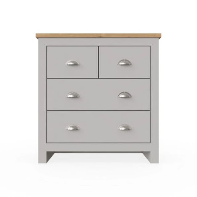 Timber Art Design Lisbon Light Grey Bedroom Chest Of Drawers 2+2 4 Drawer Storage Cabinet Furniture