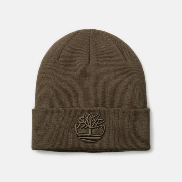 Timberland Mens Logo Ribbed Soft-Touch Beanie Choco Chip male Mens