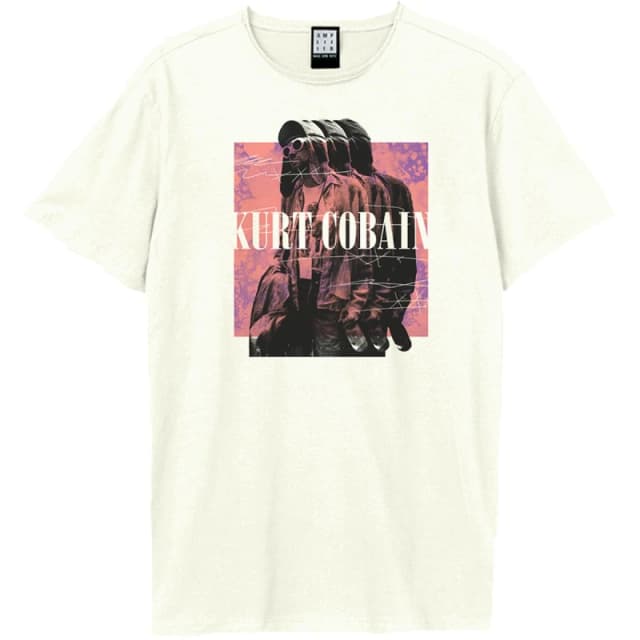 Amplified Amplified Men 90s Frontman Kurt Cobain T-Shirt in White Size: X-Small White XS Male 5063693952884