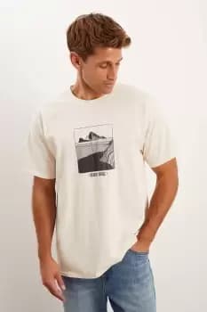 Mens Over Sized Short Sleeve Desert Oasis Print Tee