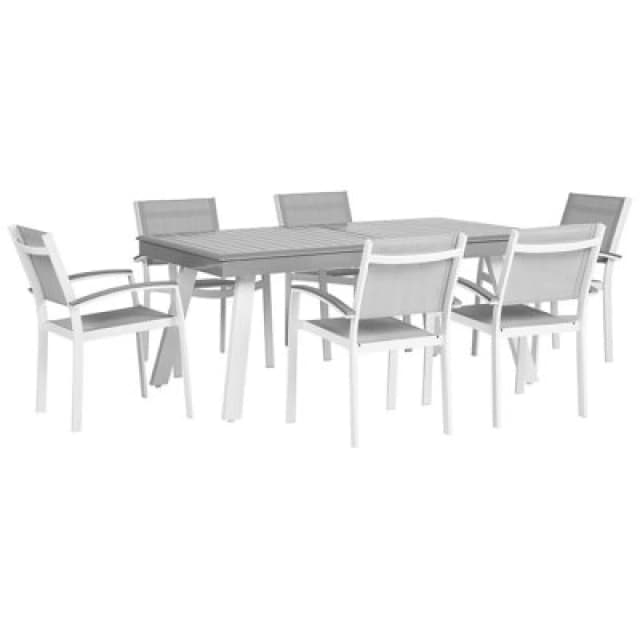 Beliani Garden Dining Set 6 Seater Pereta Metal Grey