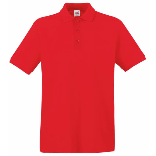 Fruit Of The Loom Fruit of the Loom Men Premium Short Sleeve Polo Shirt in Red Size: Small Red S Male 5055747695960