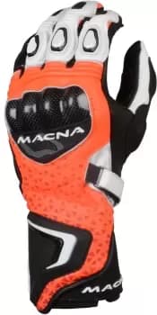 Macna Track R Gloves, black-white-orange, Size XL, black-white-orange, Size XL