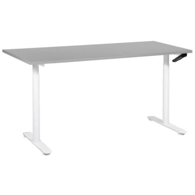 Beliani Manual Adjustable Standing Desk Destinas Grey/ White 160 Cm 72 Cm
