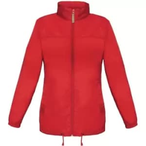 B&C Womens/Ladies Sirocco Lightweight Windproof, Showerproof & Water Repellent Jacket (L) (Red)