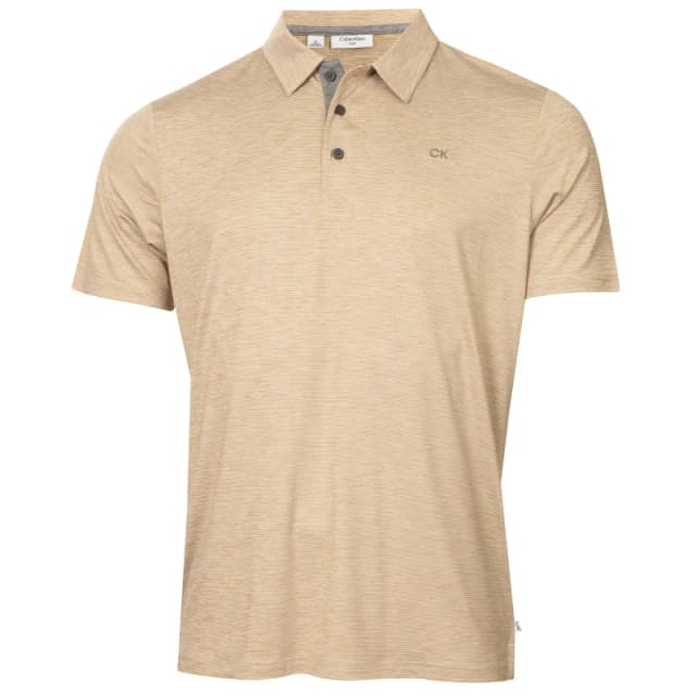 Calvin Klein Golf Mens Short-Sleeve Performance Polo Shirt Khaki male Small