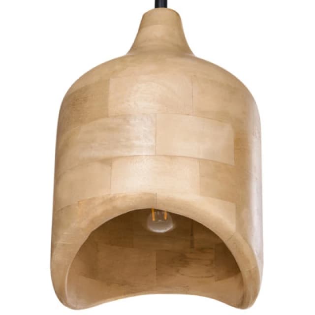 Beliani Pendant Lamp Pandu Mango Wood Light Brown