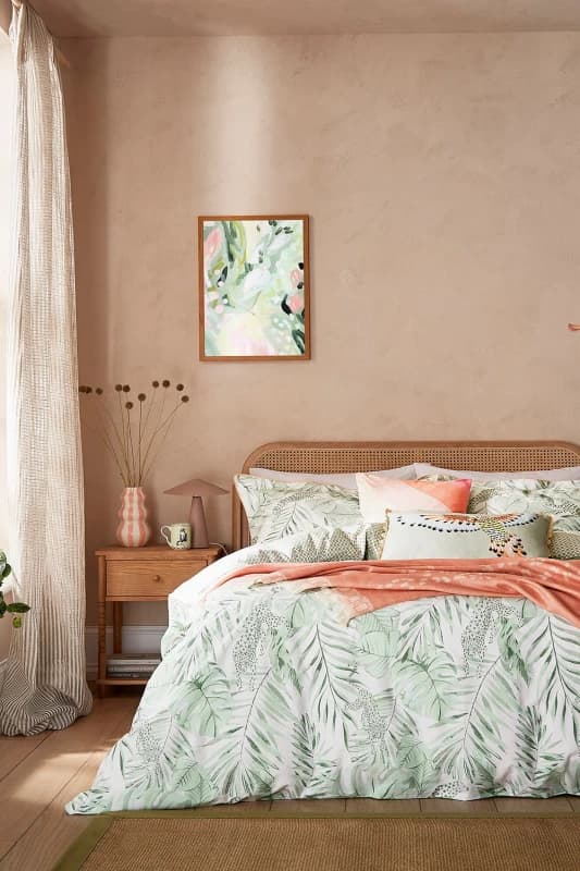 YVONNE ELLEN 'Tropical Safari' Cotton Duvet Cover Set in Green Size: Double Green Unisex Double