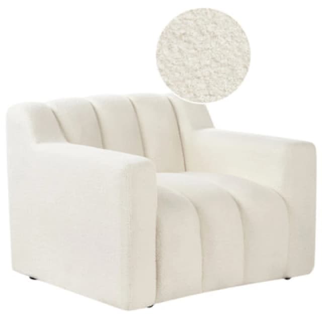 Beliani Boucle Armchair Off-White Agerup