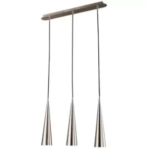 Netlighting Modern Hanging Pendant Satin Nickel 3 Light Led, GU10