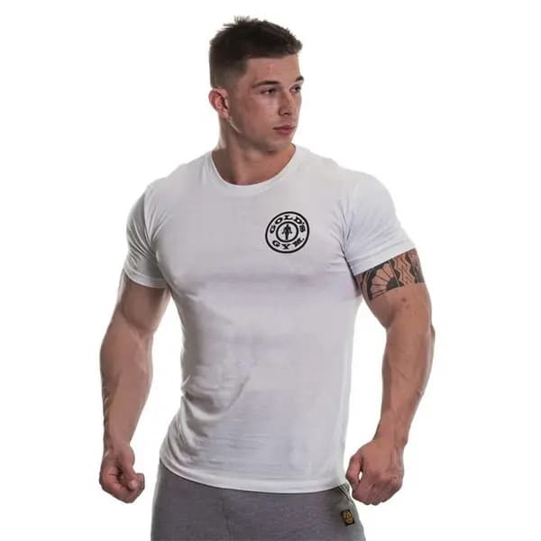 Golds Gym Basic Left Chest T-Shirt Mens - White S