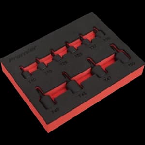 Sealey 10 Piece 1/4" & 3/8" Drive Low Profile Impact Torx Socket Bit Set Combination