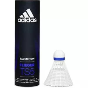 Adidas Flieger TS5 Cork Shuttlecocks - Tube of 6 - Medium White