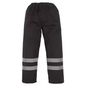 Yoko Mens Hi-Vis Waterproof Contractor Over Trousers (Pack of 2) (2XL) (Black)