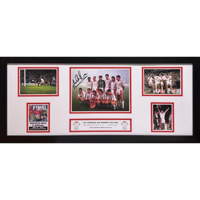 AllStarSignings Ltd Mark Hughes signed Manchester United storyboard Red unisex One Size