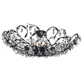 Linea Verdace Michelan 12 Light Glass & Crystal Ceiling Light Black