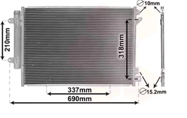 VAN WEZEL 52015702 Condenser with dryer Condenser,air conditioning (448)