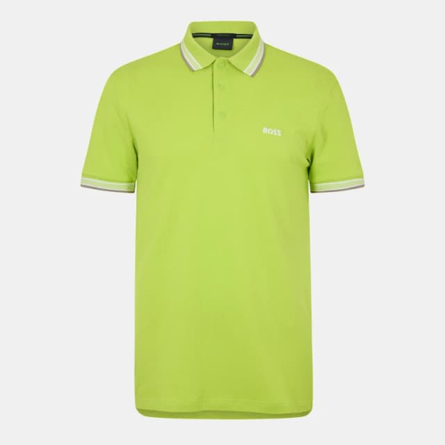 Boss Mens Paddy_98 Short Sleeve Polo Shirt Bright Green male XL