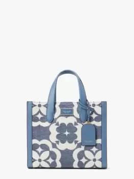Kate Spade Spade Flower Monogram Manhattan Chenille Small Tote Bag, Manta Blue Multi, One Size